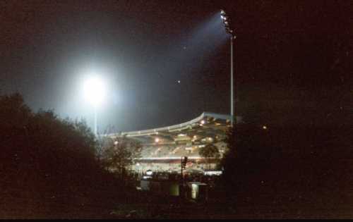 Parkstadion - Trib&uuml;e durch die B&auml;ume